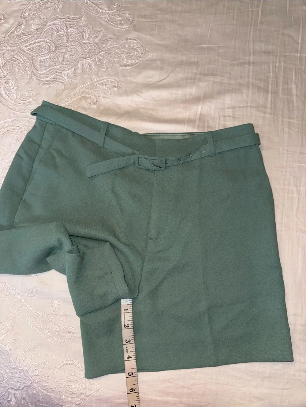 J.Crew Belted Crepe Shorts in Topiary Green NWT Size 10